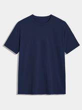 NAVY BLUE BLANK SLIM FIT T SHIRT