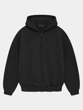 Black Oversized Zipper Hoodie