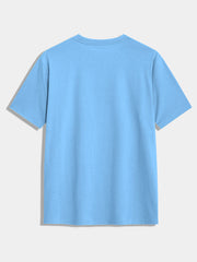 SKY BLUE BLANK SLIM FIT T SHIRT