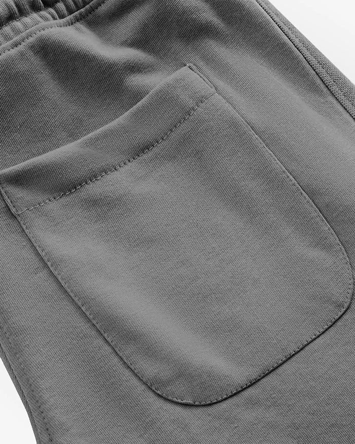 Close-up of gray cargo trouser with a pocket