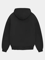 Black Oversized Zipper Hoodie