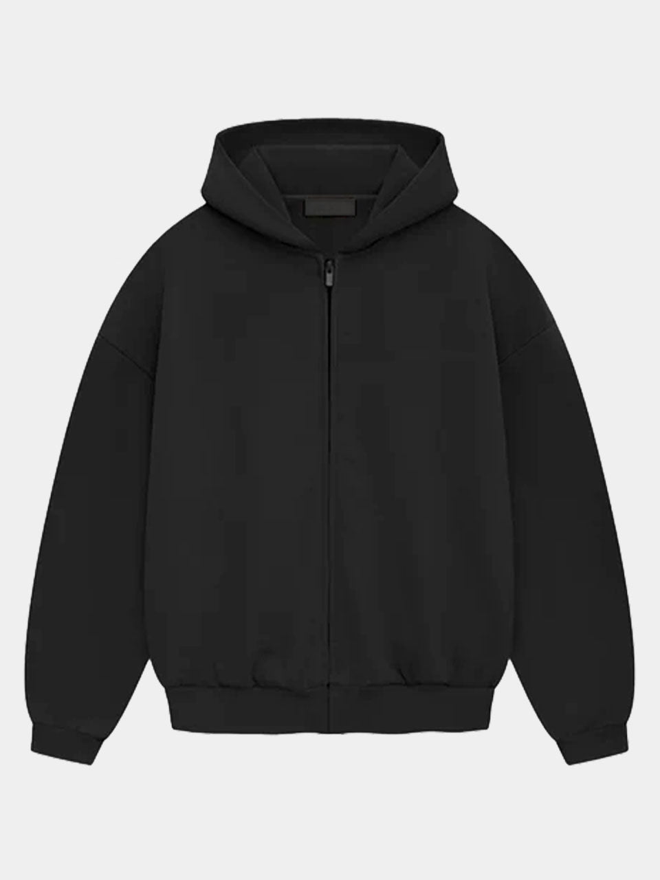 Black Oversized Zipper Hoodie
