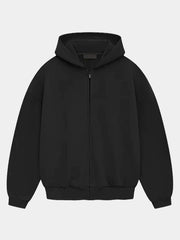 Black Oversized Zipper Hoodie