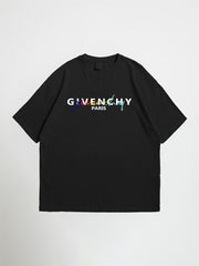 Black givenchy oversized graphic t-shirt with Givenchy logo on a white background