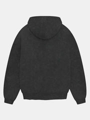 Washed Oversized Zipper Hoodie