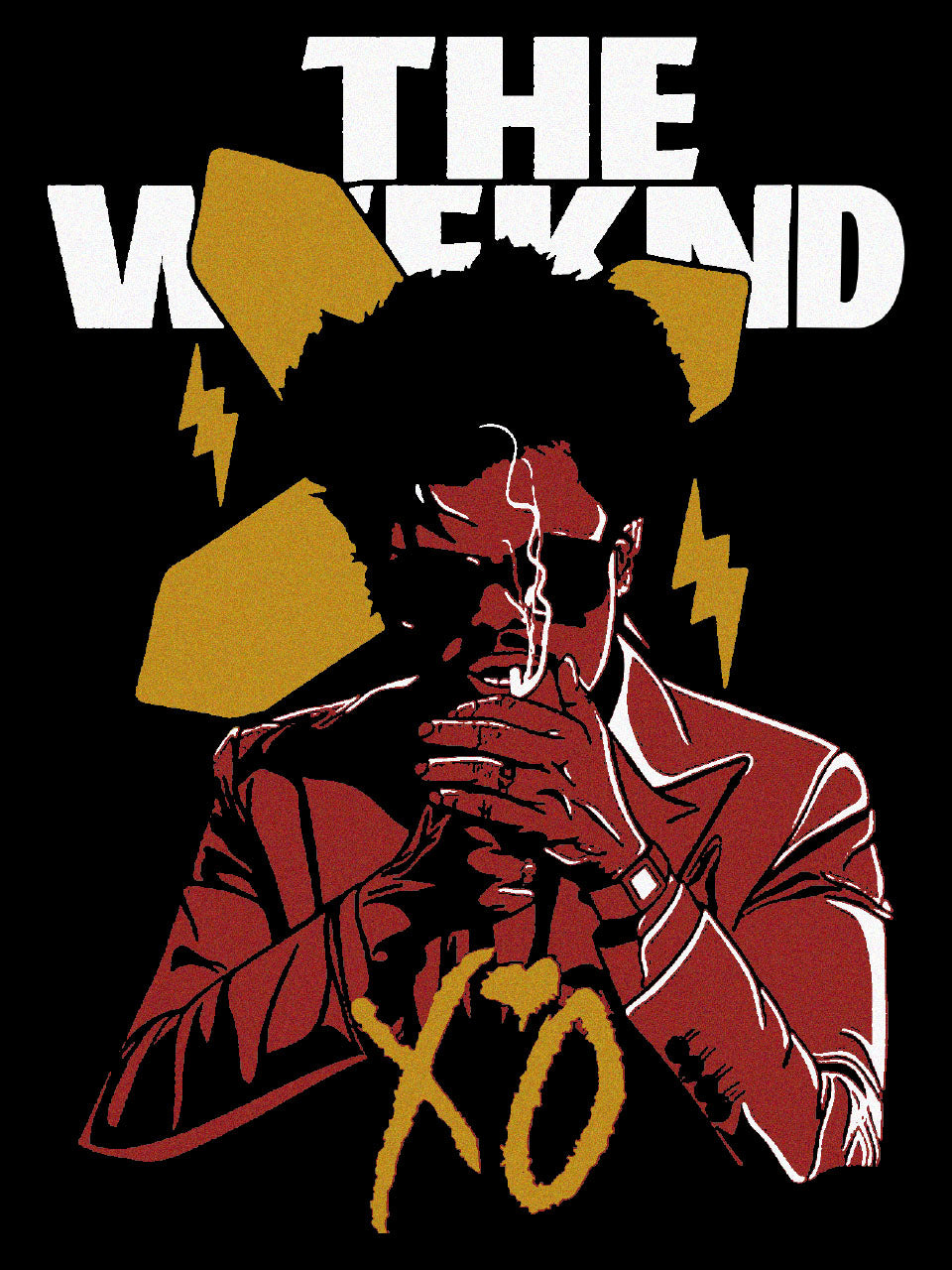 detailing of weeknd graphic of weeknd oversized graphic t shirt
