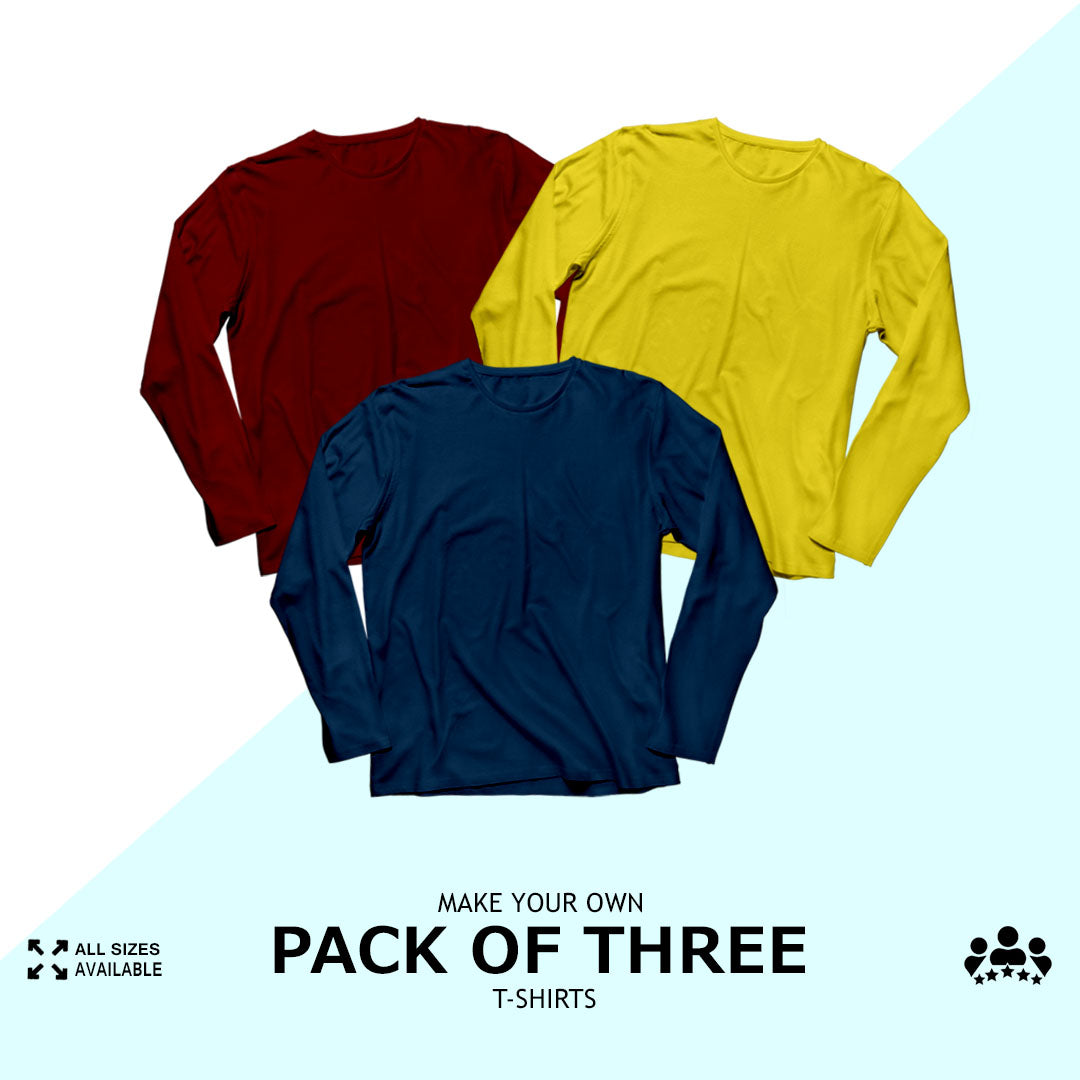 Pack Of Three Full Sleeves T-Shirts