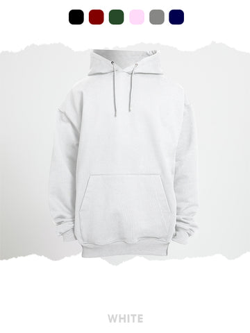 BASIC WHITE HOODIE OVERSIZED