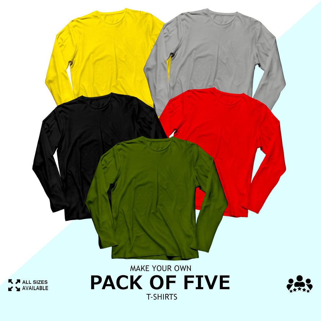 Pack Of Five Full Sleeves T-Shirts